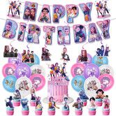 K-Pop Demon Hunters Decor,Witch Hunters Birthday Theme Party Decoration Banner Pull Flag Cake Flag Balloon  Set