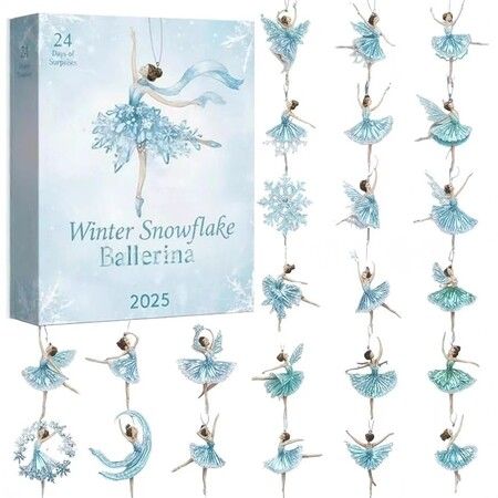 Snowflake Ballerina  Advent Calendar  24DAYS Christmas TREE Collectable Advent Calendar  Blind Box 2D Flat Acrylic Ornament  Countdown Christmas Girls Gift