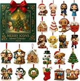 Cross Molten Advent Calendar 24DAYS Christmas TREE Collectable Advent Calendar Blind Box 2D Flat Acrylic Ornament Countdown Christmas Gift