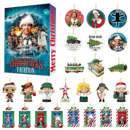 National Lampoon Christmas Holiday Advent Calendar,Christmas Vacation Hanging Ornaments,Christmas Countdown,24-Day Christmas Advent Calendar