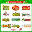 12 Pcs Grinch Christmas Tree Ornaments, Christmas Tree Decorations, Outdoor Tree Festival Ornaments for Christmas Party Supplies and Gifts