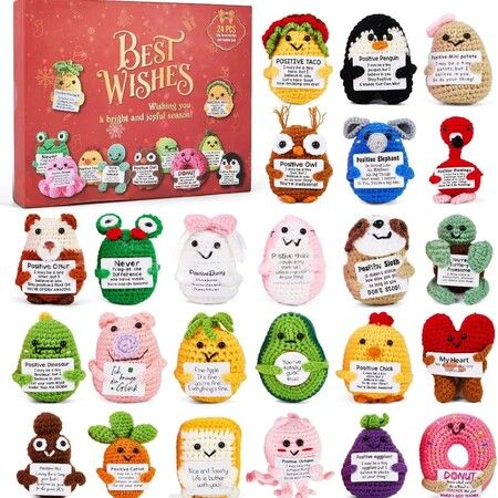 Best Wishes Postive Support to Friends 2025 Advent Calendar 24DAYS Christmas TREE Blind Box 2D Flat Acrylic Ornament  2026 Countdown Christmas  Gift