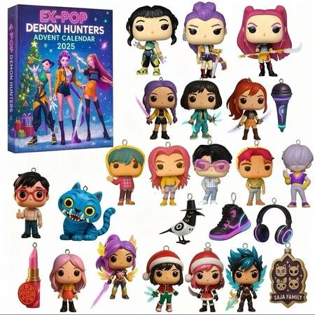 Kpop Demon Advent Calendar 24 Days Countdown  Mini Toys Ornaments Gifts Holiday Halloween Christmas Gift For Kids Adult Teens Model B