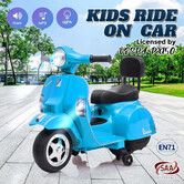 Kids Electric Motorbike Ride On Car Toy Off Road Motorcycle Dirt Bike Vehicle Training Wheels 6V Battery Powered MP3 LED Lights VESPA PX150 Licensed