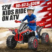 Kids Electric Car Ride On Toy Vehicle Off Road ATV Quad Bike Truck 12V 4 Wheeler Motorised Rechargeable Battery Powered USB MP3 Music Player Lights