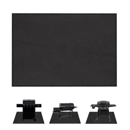 Square Fire Pit Mat Under Grill Mat,4 Layers Fireproof Fireplace Pad Heat Insulated Protect for Decks,Grass,BBQ Portable Reusable Waterproof-102*152CM