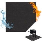 Square Fire Pit Mat Under Grill Mat,4 Layers Fireproof Fireplace Pad Heat Insulated Protect for Decks,Grass,BBQ Portable Reusable Waterproof-122*122CM