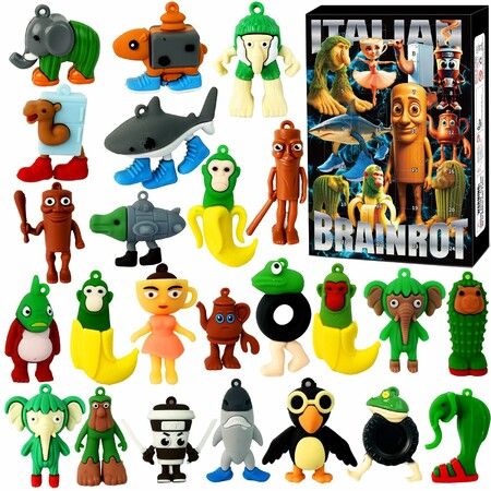 Italian Brainrot Advent Calendar,Christmas Advent Calendar 2025,Italian Brainrot Toys,24 Day Brain Rot Figurine,Christmas Countdown Calendar