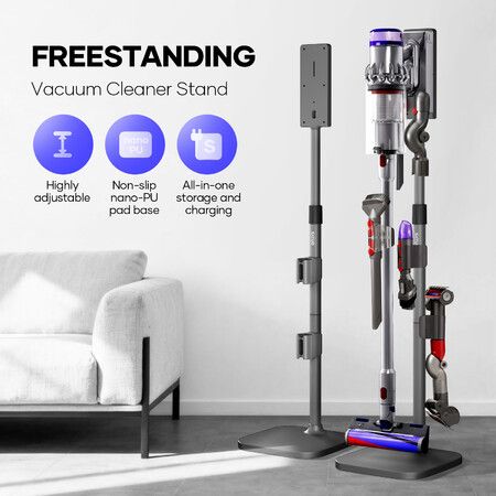 Freestanding Cordless Vacuum Cleaner Stand Rack Adjustable Stick Cleaning Accessory Cable Slot Compatible for Dyson V7 V8 V10 V11 V15 V12 Slim