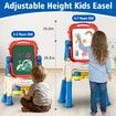Kids Easel for Age 3+ Art White Board & Chalkboard Double Side Adjustable Stand Drawing Writing Learning Educational Toy