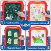 Kids Easel for Age 3+ Art White Board & Chalkboard Double Side Adjustable Stand Drawing Writing Learning Educational Toy