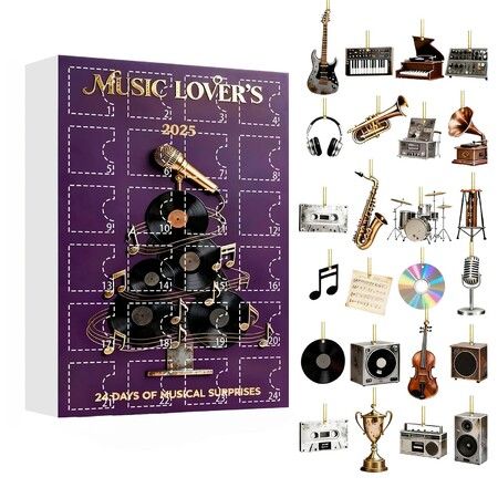 Christmas Music Instruments Advent Calendar 24 Days Music Advent Calendar Acrylic Christmas Tree Ornaments New Year Holiday Party Decor