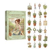 Gardener Life Christmas Advent Calendar For Florist Lovers,24 Days of Floral Ornaments Christmas Tree Decor,For Gardeners and Holiday Home Decor