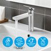 81H74-CHR WELS 5 Star 6.0 litres /Minute WELS Registration T42322 Mixer Tap Faucet Tapware Cold Hot Water Washing Brass Chrome Countertop Single Handle