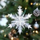 2025 Annual Edition Snowflake Clear Crystal Christmas Ornament, Large Snowflake Ornaments Display Winter Home Decor Christmas Decor Gift, Clear