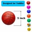 Mini Basketballs Orange 2 Pack 5In Set with Pump Needle Durable Material for Mini Hoop Age3+ Kids for Pool Indoors Outdoors