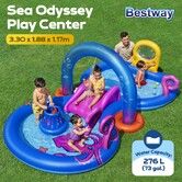 Bestway Inflatable Water Park Slide Pool Activity Play Ground Centre Waterplay Sensory Station Sprinkler Balls Toys Playset Outdoor Backyard Summer