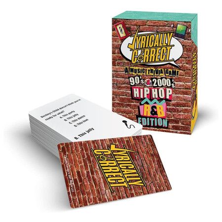 90s and 2000s Music Trivia Card Game, Hip Hop and R and B Edition, Finish The Lyrics Challenge, Fun for Men Women, Party or Family Night