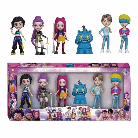 K pop Demon Hunters Figures Cute Anime Figure Doll Movie Collectible Model Toy Cartoon Action Figures Christmas Decorations Desktop Merch Accessories