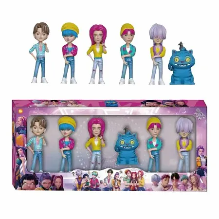 K pop Demon Hunters Figures Cute Anime Figure Doll Movie Collectible Model Toy Cartoon Action Figures Christmas Decorations Desktop Merch Accessories