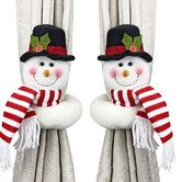 2Pcs Christmas Curtain Buckle Tieback, Snowman Curtain Tiebacks Holdback Fastener Buckle Clamp Window Decorations Home Holiday Decor 2025