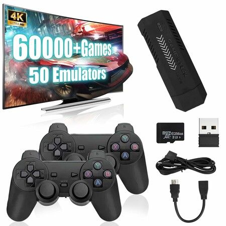 X2 Plus Retro Gaming Console 256G Built in 60000 3D Games 50 Plus emulators 4K HD Video Game Stick Plug and Play With Two Wireless Controller