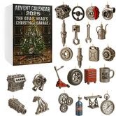 Christmas Advent Calendar Gearhead Christmas Garage,24 Days Of Miniature Car Parts Tools Gear Head Ornament,Christmas Gifts For Car Mechanics Lovers