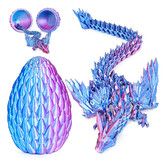 3D Printed Dragon Eggs with Articulated Fly Dragon Inside,Collectible Figurines Fidget Toy Birthday Christmas Gifts for Boys Girls 1 Pack Blue Purple