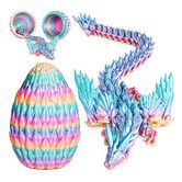 3D Printed Dragon Eggs with Articulated Fly Dragon Inside,Collectible Figurines Fidget Toy Birthday Christmas Gifts for Boys Girls 1 Pack Rainbow