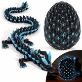 3D Printed Dragon Glow in The Dark with Matching Egg UV Reactive 3D Printed Dragon Egg Set Upgraded Collectible for Fantasy Fans