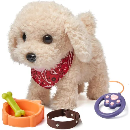 Remote Control Electronic Plush Puppy Dog Toy, Fun Interactive Toys, Walks, Barks, Shake Tail, Gift for Girls Boys Age 3 to 6 Year Old