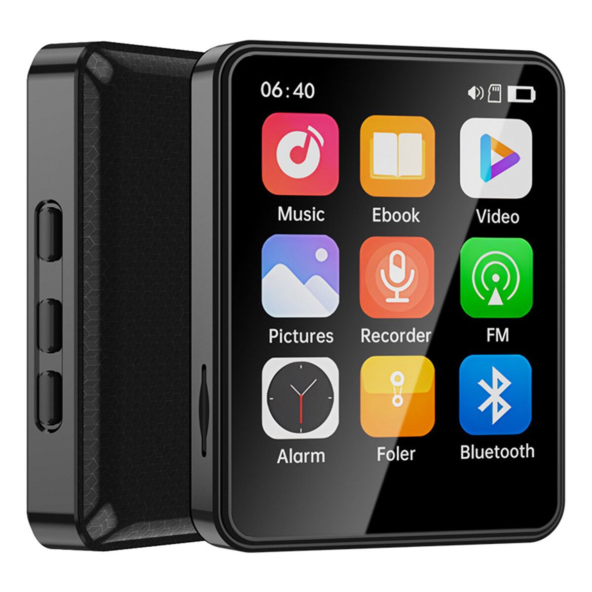 128GB MP3 Player with Bluetooth,Portable Digital Music Player with Speaker,2.4In Full Touch Screen,HiFi Sound,FM Radio,Recorder,Wired Earphones Included