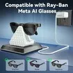 Charging Station for Ray Ban Meta, Replacement Charger for Ray Ban Meta Glasses, USB A Type Organizer Charging Dock for Wayfarer Skyler Headliner, White
