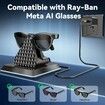 Charging Station for Ray Ban Meta, Replacement Charger for Ray Ban Meta Glasses, USB A Type Organizer Charging Dock for Wayfarer Skyler Headliner, Black