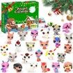 Advent Calendar 2025 Mini Shop Pet Toys, 24-Day Countdown Calendars Cute Pet Figure Toy for Boys and Girls Fans Christmas Countdown Gift
