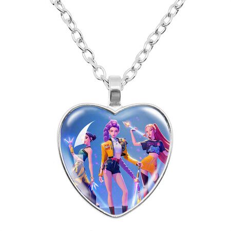 K pop Demon Hunters Necklace Movie Lovers Gift Accessory Colorful Nice Shape sweater Chain Jewelry, A Style