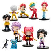 10 Pcs K pop Idol Mini Doll Figurine Set, Cute Collectible Display Decor, Birthday for K pop Fans and Collectors