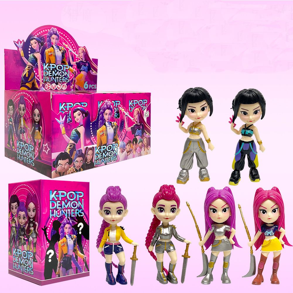 6 Pcs K pop Idol Mini Doll Figurine Set, Cute Collectible Display Decor, Birthday for K pop Fans and Collectors