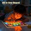 LED Note Board with Colors,30 x 20 cm Led Drawing Board for Kids,Light Up Acrylic Dry Erase Boards with Stand,Christmas & Birthday Gifts,Black