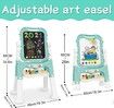 Art Easel for Kids,Adjustable Standing Rotatable Double Sided Easel with Painting Accessories for Boys and Girls Green