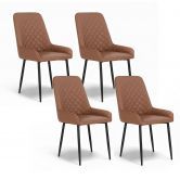 Artiss 4x Dining Chairs Retro PU Leather Kitchen Lounge Cafe Accent Chair Brown