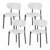 Artiss Dining Chairs Set of 4 Sherpa Boucle White