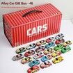 48PCS Diecast Metal Toy Car Pullback Truck Container Boys Kids Mini Parking Presents Christmas Birthday Gift