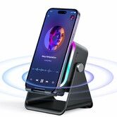 Induction Speaker with Phone Stand 5 in 1 Wireless Induction Bluetooth Audio for iPhone Android Phone Speakers with Rechargeable Colorful Light