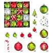 46 Piece Grinch Themed Christmas Tree Cane Set Green Monster Ornaments & Painted Ball Pendants Decoration