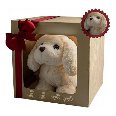 My Realistic Robot Puppy, AI Robotic Dog That Acts Like a Real Puppy, Walking, Barking, Tail Wagging, Gift box packaging, White