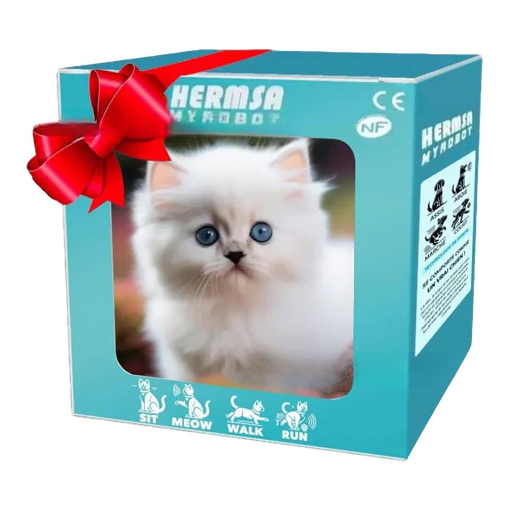 My Realistic Robot Cat, New Ai Robot Cat and Dog Plush Toy, That Act Like Real Cats, Interactive Stuffed Robotic Animal Toy For Boys Girls, White