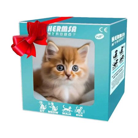 My Realistic Robot Cat, New Ai Robot Cat and Dog Plush Toy, That Act Like Real Cats, Interactive Stuffed Robotic Animal Toy For Boys Girls, Yellow