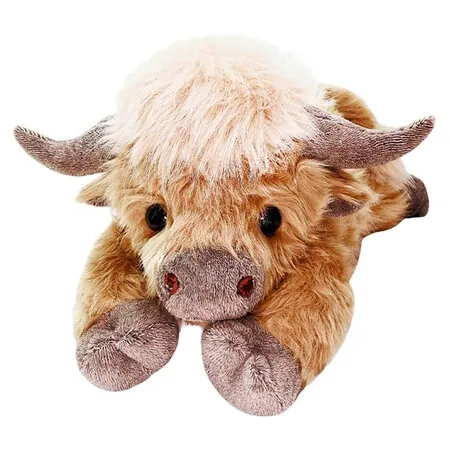 35CM Highland Cow  Stuffed Animals, Cute Coolable Plush Warm Gift for Boys Girls Men Women