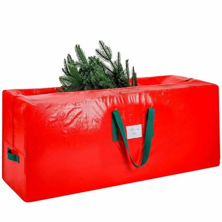 Christmas Tree Storage Bag Fits Up To 7.5 Foot Xmas Holiday Tree,Zippered Bag,Carry Handles,Durable Waterproof Material,Red